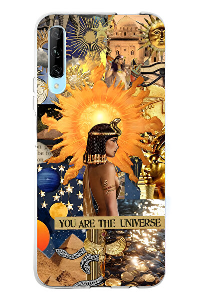 FLAMENKO حافظة هاتف هواوي بي سمارت برو متوافقة مع كليوباترا منقوش شفافة