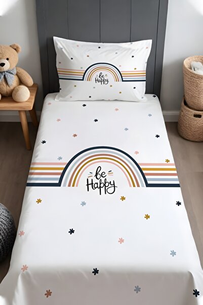 EVPANYA Happiness Themed Patterned Bedspread and Pillowcase