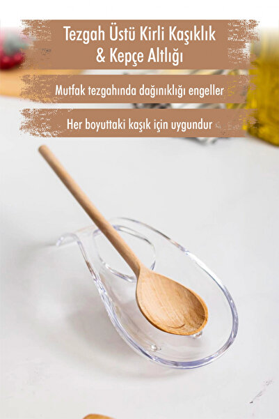 Depa Akrilik Şeffaf Tezgah Üstü Kirli Kaşıklık & Kepçe Altlığı