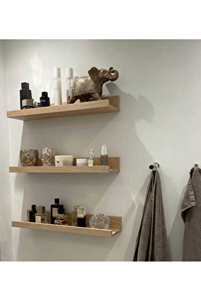 Nowella Home Masif Ladin Ahşap Duvar Rafı Dekoratif Uçan Raf | Salon, Mutfak,...