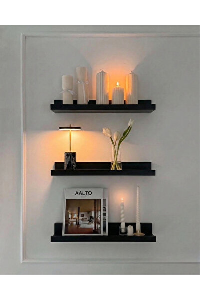 Nowella Home Masif Ladin Ahşap Duvar Rafı Dekoratif Uçan Raf | Salon, Mutfak,...