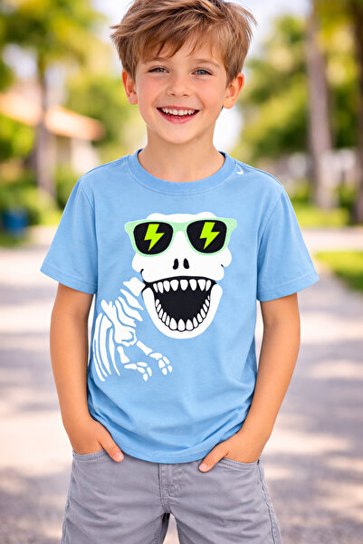 ArtYus Παιδικό μπλουζάκι Dinosaur Skeleton B με τύπωμα – Unisex P Βαμβάκι με ...