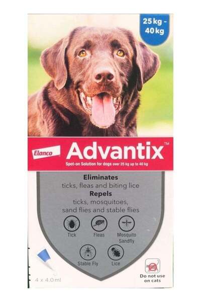 Advantix حماية موضعية من البراغيث والقراد للكلاب التي يزيد وزنها عن 25 كجم، 4...