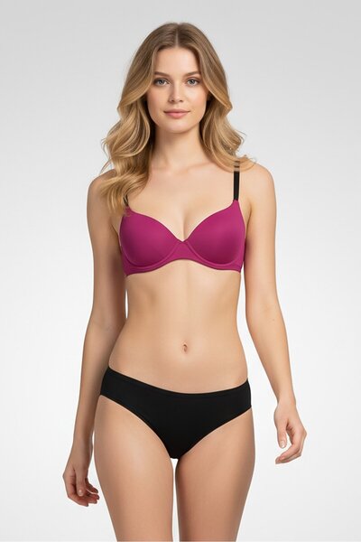 RENE ROFE Women 5 Pieces Plain Thong Panties, Multicolor