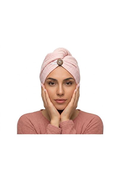 Mia Mina Home Baby 4 Kat Müslin %100 Pamuk Toz Pembe Renk Kadın Saç Bonesi / ...