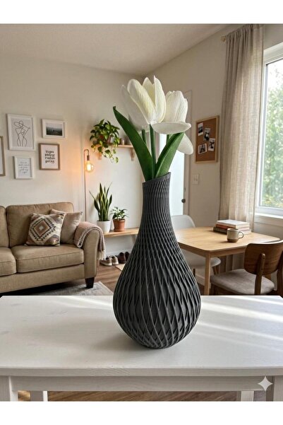 Sahil Design Orlena Modern Dekoratif Vazo | 3D | ABS Malzeme | Dalga Tasarım ...