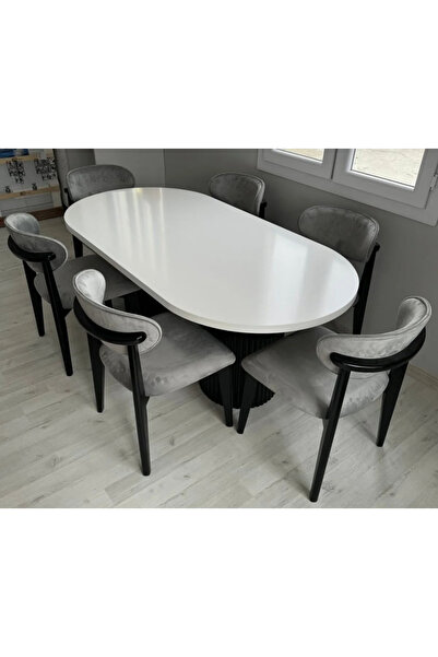 PLASMOB Bohem oval mdf yemek masası 90x170 SADECE MASA