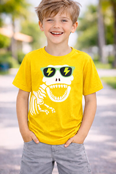 ArtYus Παιδικό μπλουζάκι Dinosaur Skeleton B με τύπωμα – Unisex P Βαμβάκι με ...