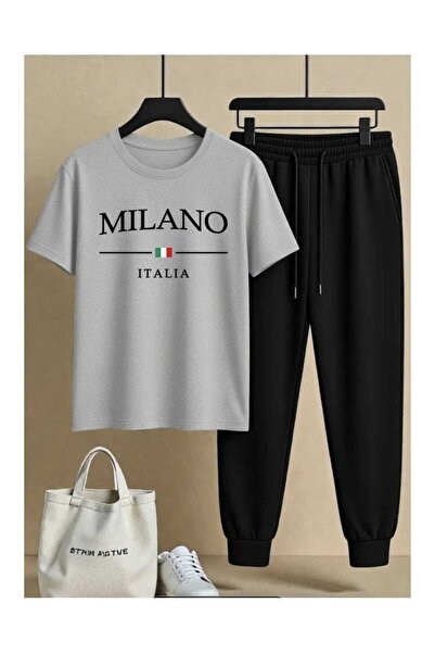 ibibik moda MİLANO B cu imprimeu Pantaloni de trening și tricoul T tricou - J...