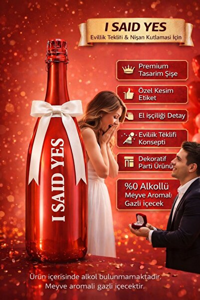Luxury Cheers tr Luxury Cheers I Said Yes Evlilik Teklifi & Nişan Konsept Şiş...