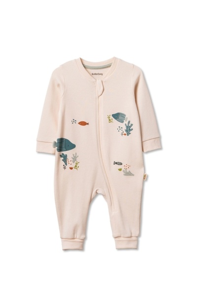 BabyCosy Organic Wear 100% Organic Cotton ,Baby Romper – Long Sleeve Zippered...