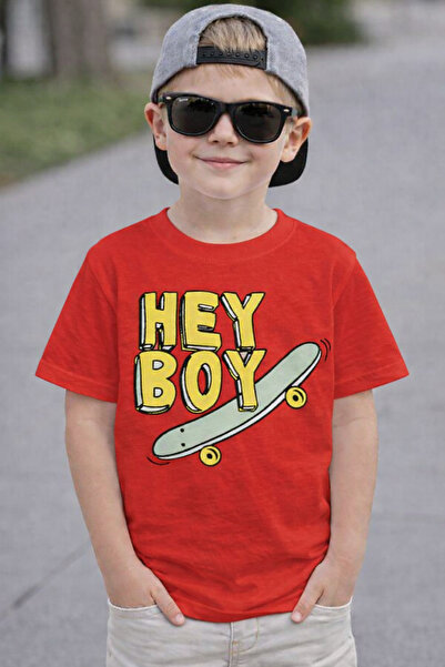 ArtYus Tricou pentru copii Hey Boy Skateboard cu imprimeu – Unisex, pachet de...