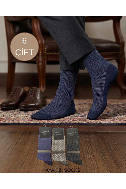 ayakizi socks 6 Çift Bambu Burun Dikişsiz Erkek Soket Çorap
