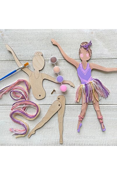 MİSHE TASARIM Kendin Yap Balerin Boyama Seti - Ahşap Figürlü Eğitici Aktivite...