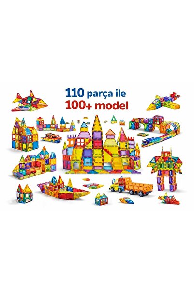 nöbetçi oyuncakçı onlinebazaar oyuncağın yeni Magnetic Tiles 110 Parça Manyet...