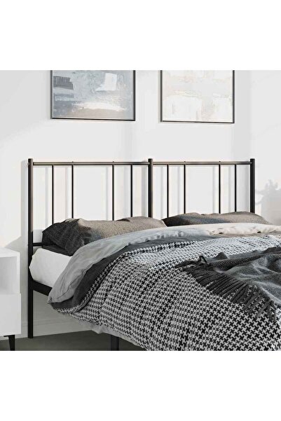 Concept Tăblie de pat metalică, negru, 150 cm