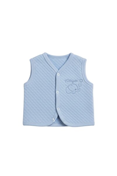 SeaBubbles Elephant Embroidered Quilted Baby Boy Vest