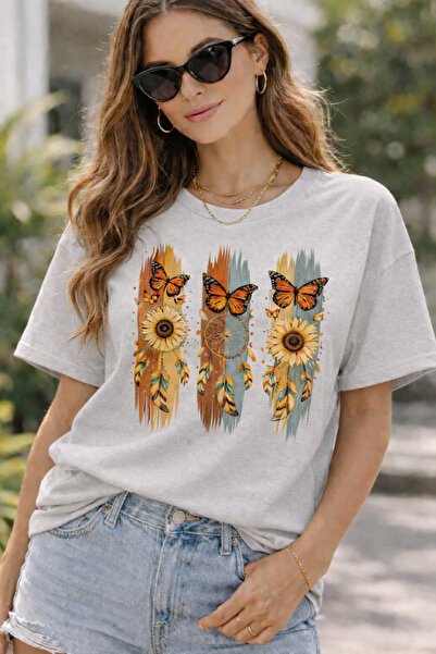 ArtYus تي شيرت بوهيم آيسيكلوبس آند بترفلاي مطبوع – تي شيرت كاجوال برقبة دائري...