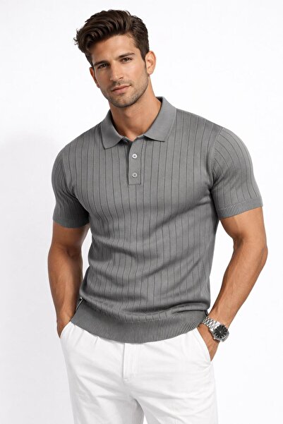 LUPERCUS تي شيرت رجالي بياقة بولو وأكمام قصيرة