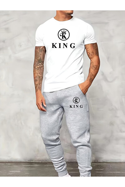 ibibik moda King b Printed sweatpants and t-shirt - j Jogger Pants t-shirt bo...
