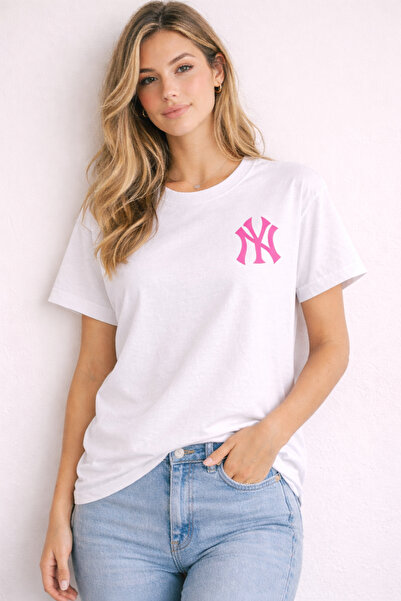 ArtYus Tricou unisex NY Logo cu imprimeu – bumbac piese guler rotund Casual c...