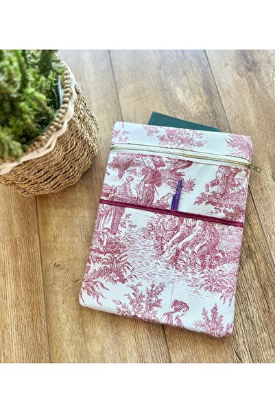 runa Fransız köylü desen mürdüm kitap & tablet kılıfı 22-32 ölçüsünde