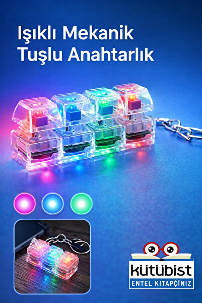Kutubist RGB Klavye 4 Düğmeli ve Renkli LED Işıklı, Stres Giderme, Taşınabili...