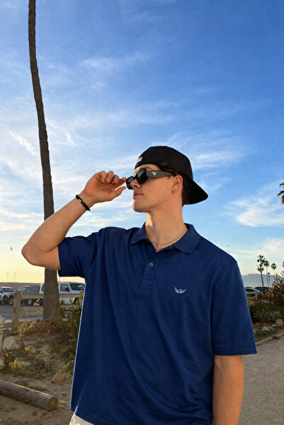 DAMGA JEANS Men's Cotton Pack Trend Blue Polo Collar t Shirts