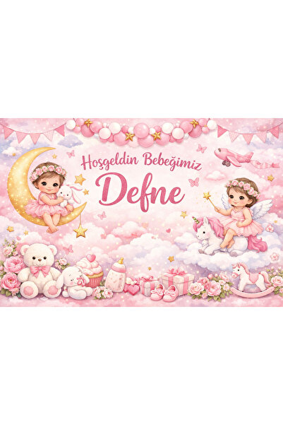 NEON Dijital Baskı Merkezi Hoşgeldin Bebek - Branda - Poster - Afiş - KİŞİSEL...