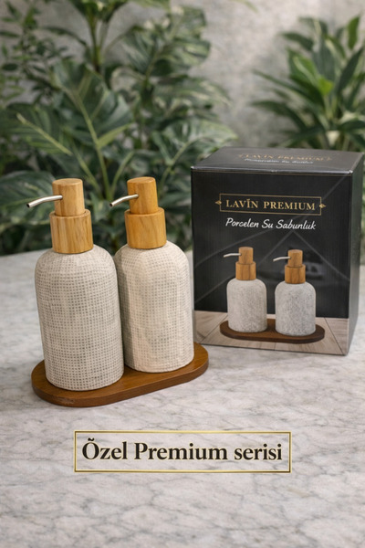 AslanhanHome Lavin Premium Serisi Porselen Sıvı Sabunluk Seti [ banyo, mutfak...