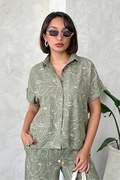 VERYMODA Embroidered Shirt - Light Khaki |   D2789