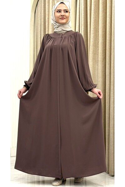 ESRANUR Robă din mătase Medina cu mâneci raglan și fermoar ascuns, stil teset...