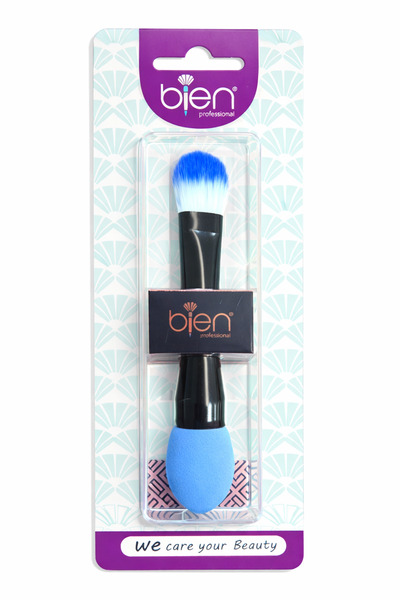 Bien Professional Reversible Foundation Brush and Makeup Sponge for a Flawles...