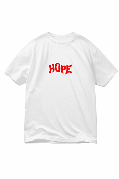 VODEXA Unisex majica prekomernog veličine RED HOPE, 100% pamučna majica, udob...