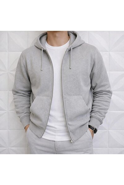 WENMİNG Jachetă cu glugă pentru bărbați, cu fermoar, polar piese, cu glugă bu...