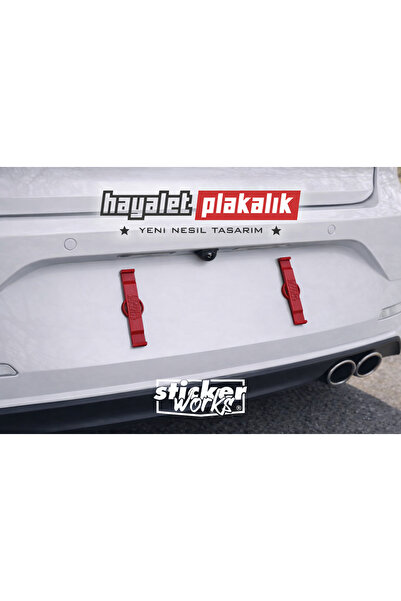 Sticker Works Hayalet Plakalık - Gizli Çerçevesiz Plakalık (KIRMIZI)