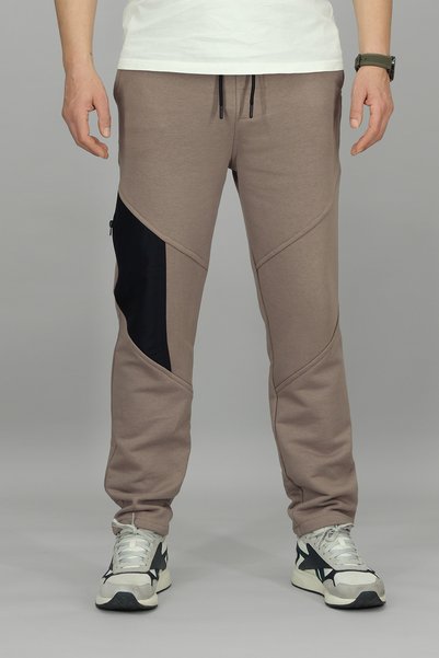 Souris Men's Navy Blue Jogger Pants Sweatpants with Zipper on the Side Pocketed Standard Fit in a Pack of Cotton