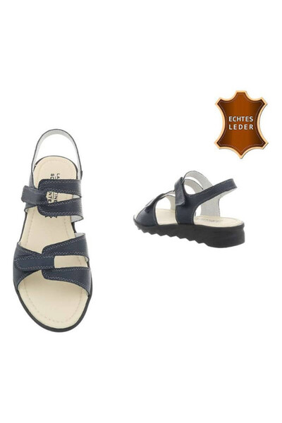 La Bottine Souriante P606 genuine leather sandals navy blue