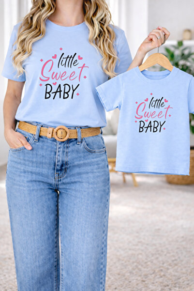 LORVEX Tricou combinat mamă-fiică supradimensionat – Mamă și Copil Gemeni tri...