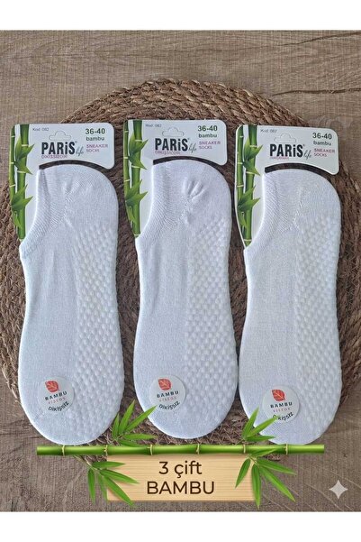 MODA 3 ÇİFT TAVAF DANS PİLATES BURUNU DİKİŞSİZ KAYMAZ TABAN GÖRÜNMEZ BAMBU SN...