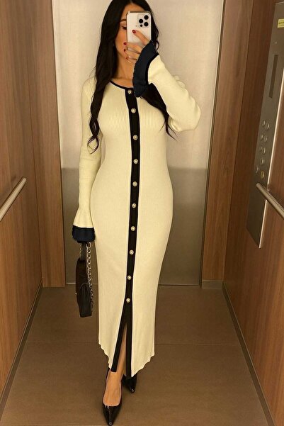 ABAZAR Yeni sezon triko kışlık üzün elbise Nedal model