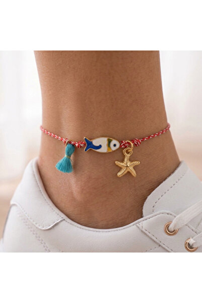EL YAPIMI Gold Fish Detailed Anklet