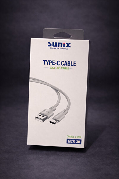 Sunix MCR-30 Type-C Şarj Kablosu 2.4A Hızlı Şarj Data Kablosu USB-A to USB-C