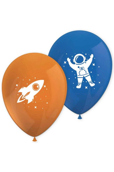 Procos Set of 8 Rocket Space party balloons 28 cm