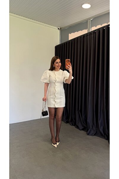 elif teke فستان بيلا بأكمام بالونات إكرو