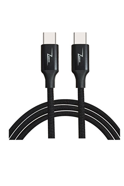 Zenno USB-C to USB-C 65W PD Hızlı Şarj ve Data Kablosu, Dayanıklı Örgü, 2 Met...