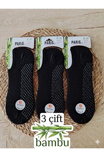 MODA 3 ÇİFT TAVAF DANS PİLATES BURUNU DİKİŞSİZ KAYMAZ TABAN GÖRÜNMEZ BAMBU SN...