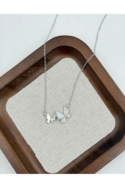SY AKSESUAR Steel Butterfly Necklace 45cm