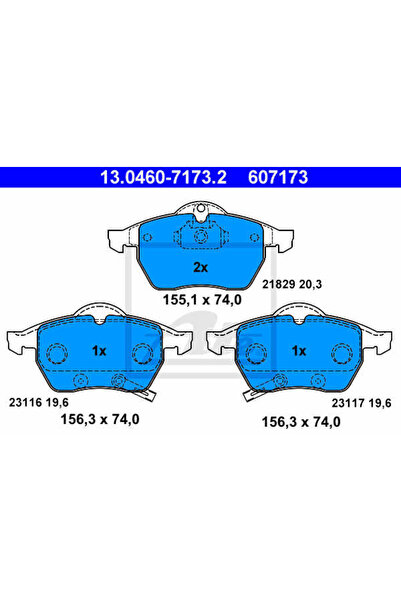 Ate Brake pad set, disc brake 13.0460-7173.2