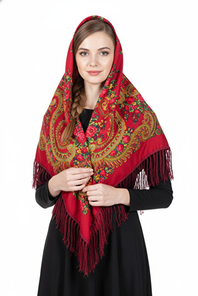 Bidani شال الوردة الحمراء الشعبية